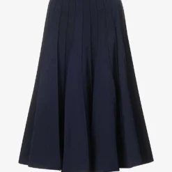 Bottega Veneta Plisse Pleated Wool Midi Skirt