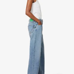 Bottega Veneta Stitched-pocket Wide-leg Mid-rise Jeans -Outlet Pique Style Store R04159971 MIDBLUE ALT01