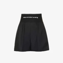 ALEXANDER WANG Safari Logo-print High-rise Cotton-blend Shorts