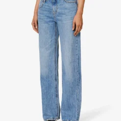 ALEXANDER WANG Asymmetrical-waist Straight-leg Low-rise Jeans -Outlet Pique Style Store R04160703 VINTAGELIGHTINDIGO ALT02