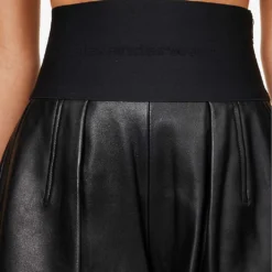 ALEXANDER WANG Safari High-rise Leather Shorts -Outlet Pique Style Store R04160710 BLACK ALT04