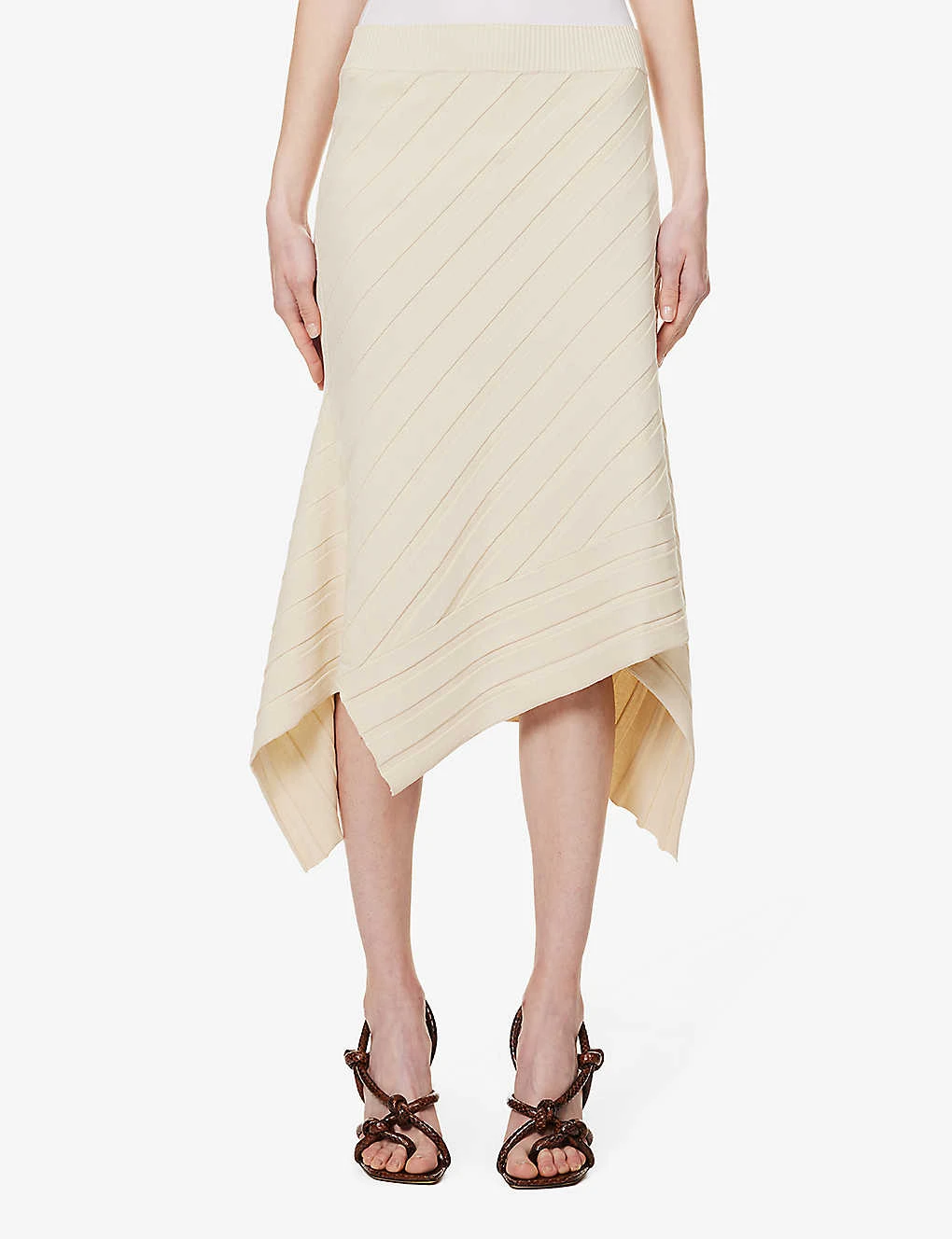 STELLA MCCARTNEY Regular-fit Asymmetric Knitted Midi Skirt 3 STELLA MCCARTNEY Regular-fit Asymmetric Knitted Midi Skirt - Image 3