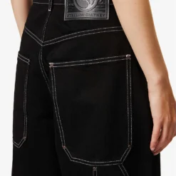 STELLA MCCARTNEY Workwear Contrast-stitch Wide-leg Mid-rise Jeans -Outlet Pique Style Store R04160792 BLACK ALT04