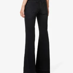 STELLA MCCARTNEY Flare Faded-wash Flared-leg Mid-rise Jeans -Outlet Pique Style Store R04160797 BLACK ALT03