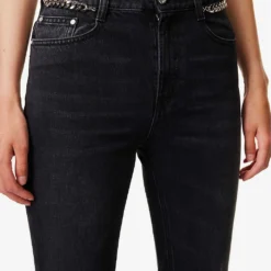 STELLA MCCARTNEY Flare Faded-wash Flared-leg Mid-rise Jeans -Outlet Pique Style Store R04160797 BLACK ALT04
