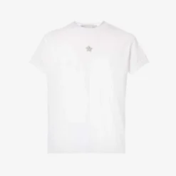 STELLA MCCARTNEY Star-embroidered Folded-hem Cotton-jersey T-shirt