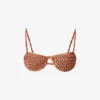 Twisted-trim Half-cup Bikini Top