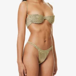 Weavelust Half-cup Bikini Top -Outlet Pique Style Store R04161522 GOLD ALT02