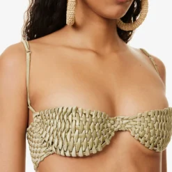 Weavelust Half-cup Bikini Top -Outlet Pique Style Store R04161522 GOLD ALT04