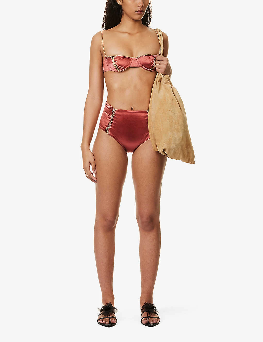 Braided-trim High-rise Bikini Bottoms 2 Braided-trim High-rise Bikini Bottoms - Image 2