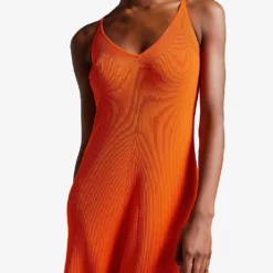 Ted Baker Marrlyy V-neck Sleeveless Ribbed-knit Maxi Dress 7 Ted Baker Marrlyy V-neck Sleeveless Ribbed-knit Maxi Dress -Outlet Pique Style Store R04162199 BRTORANGE ALT03