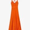 Ted Baker Marrlyy V-neck Sleeveless Ribbed-knit Maxi Dress