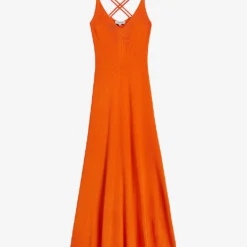 Ted Baker Marrlyy V-neck Sleeveless Ribbed-knit Maxi Dress