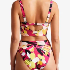 Ted Baker Marthya Floral-print High-waisted Bikini Bottoms -Outlet Pique Style Store R04162201 LTNUDE ALT03