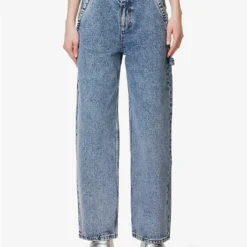 MOSCHINO Acid-wash Straight-leg Mid-rise Jeans -Outlet Pique Style Store R04162969 FANTASYPRINTBLUE ALT02