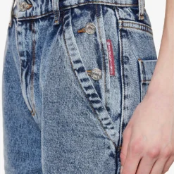 MOSCHINO Acid-wash Straight-leg Mid-rise Jeans -Outlet Pique Style Store R04162969 FANTASYPRINTBLUE ALT04
