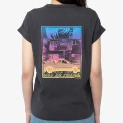 Zadig & Voltaire Anya Moon Logo-print Cotton T-shirt -Outlet Pique Style Store R04164057 CARBONE ALT03