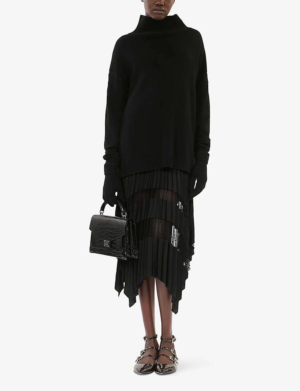 THE KOOPLES Sheer-panel Asymmetric-hem Woven Midi Skirt 2 THE KOOPLES Sheer-panel Asymmetric-hem Woven Midi Skirt - Image 2