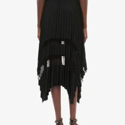 THE KOOPLES Sheer-panel Asymmetric-hem Woven Midi Skirt 8 THE KOOPLES Sheer-panel Asymmetric-hem Woven Midi Skirt -Outlet Pique Style Store R04164095 BLACK ALT03