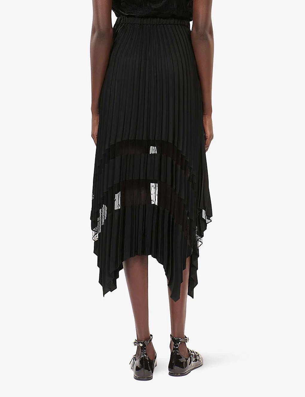 THE KOOPLES Sheer-panel Asymmetric-hem Woven Midi Skirt 4 THE KOOPLES Sheer-panel Asymmetric-hem Woven Midi Skirt - Image 4