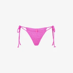 Mid-rise Recycled Stretch-nylon Crochet Bikini Bottoms