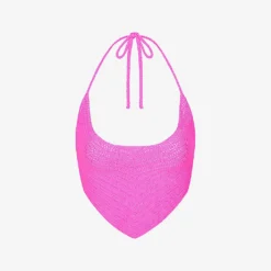 Halterneck Recycled Stretch-nylon Crochet Top