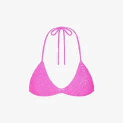Triangle Recycled Stretch-nylon Crochet Bikini Top
