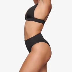 Plunge-neck Brand-patch Recycled Stretch-nylon Bikini Top 6 Plunge-neck Brand-patch Recycled Stretch-nylon Bikini Top -Outlet Pique Style Store R04164367 ONYX ALT02