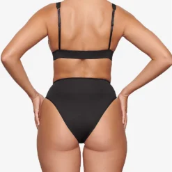 Plunge-neck Brand-patch Recycled Stretch-nylon Bikini Top 7 Plunge-neck Brand-patch Recycled Stretch-nylon Bikini Top -Outlet Pique Style Store R04164367 ONYX ALT03