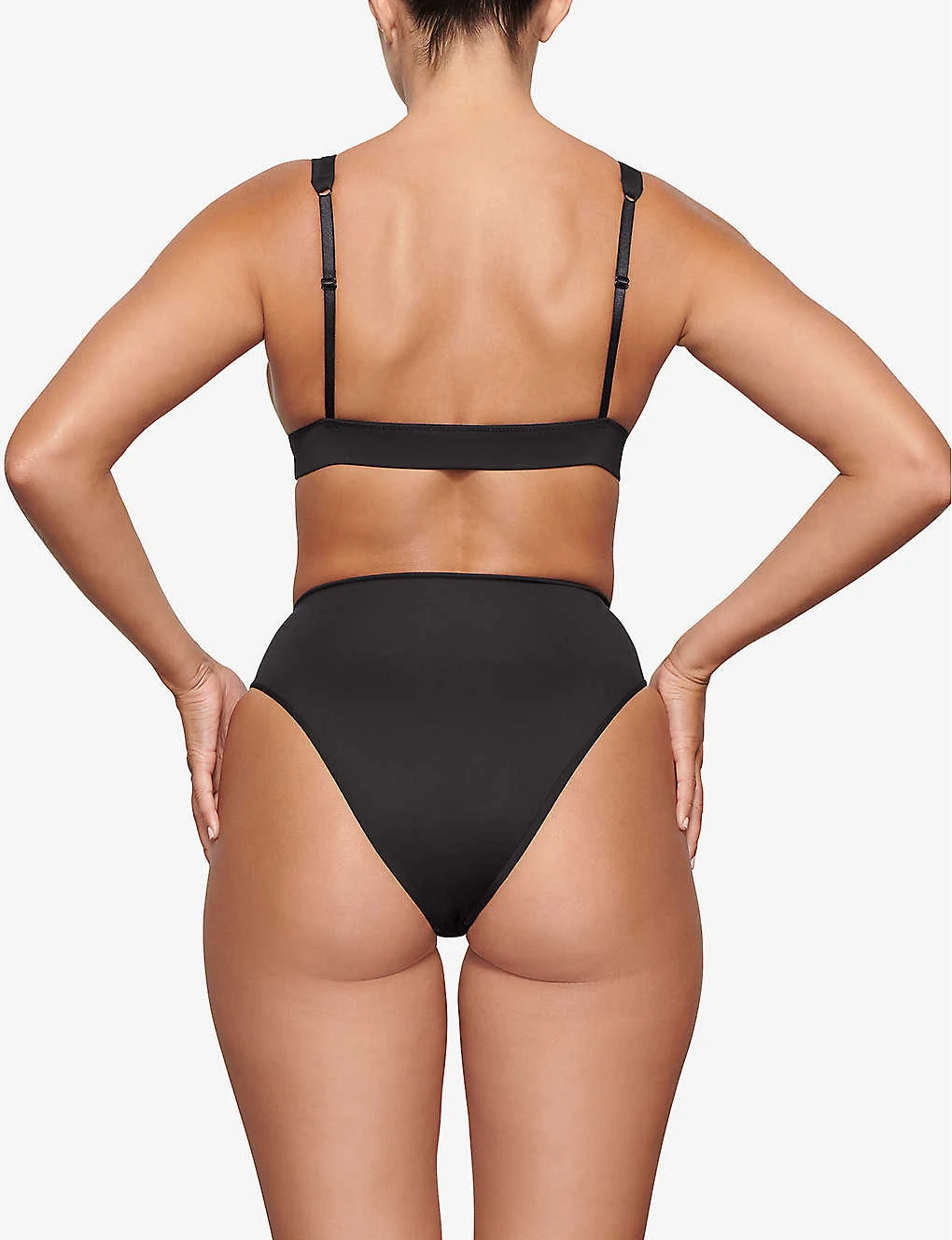 Plunge-neck Brand-patch Recycled Stretch-nylon Bikini Top 4 Plunge-neck Brand-patch Recycled Stretch-nylon Bikini Top - Image 4