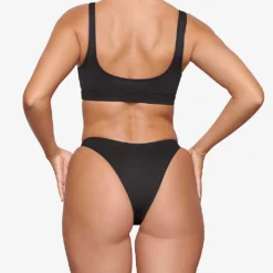 Tanga Mid-rise Recycled Stretch-nylon Bikini Bottoms -Outlet Pique Style Store R04164371 ONYX ALT03