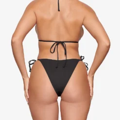 Dipped Tie-fastened Recycled Stretch-nylon Bikini Bottoms -Outlet Pique Style Store R04164372 ONYX ALT03