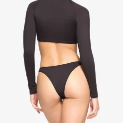 T-shirt Recycled Stretch-nylon Bikini Top -Outlet Pique Style Store R04164378 ONYX ALT03