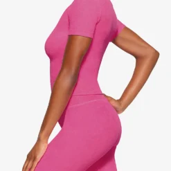 Terry Lounge Cropped Stretch-modal T-shirt -Outlet Pique Style Store R04164399 WATERMELON ALT02