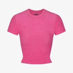 Terry Lounge Cropped Stretch-modal T-shirt