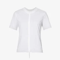 Short-sleeved Round-neck Stretch-cotton T-shirt