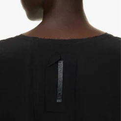 Short-sleeved Relaxed-fit Stretch-silk Top -Outlet Pique Style Store R04164423 BLACK ALT04