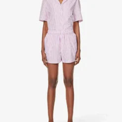 Striped High-rise Cotton-poplin Shorts -Outlet Pique Style Store R04164428 STRIPE0005 ALT01