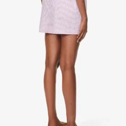 Striped High-rise Cotton-poplin Shorts -Outlet Pique Style Store R04164428 STRIPE0005 ALT02