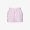 Striped High-rise Cotton-poplin Shorts