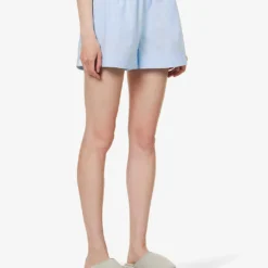 Chiara Relaxed-fit Cotton Shorts 7 Chiara Relaxed-fit Cotton Shorts -Outlet Pique Style Store R04164613 SKY ALT02