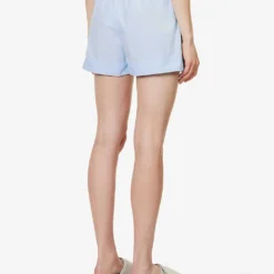 Chiara Relaxed-fit Cotton Shorts 8 Chiara Relaxed-fit Cotton Shorts -Outlet Pique Style Store R04164613 SKY ALT03