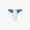 Reiss Lucille Printed High-leg Stretch Cotton-blend Bikini Bottoms