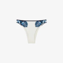 Reiss Lucille Printed High-leg Stretch Cotton-blend Bikini Bottoms