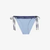 Reiss Tina Printed Stretch Cotton-blend Bikini Bottoms