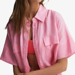 Reiss Beth Patch-pocket Linen Shirt -Outlet Pique Style Store R04164818 PINK ALT04