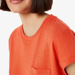 Whistles Ember Patch Pocket Linen And Cotton T-shirt 9 Whistles Ember Patch Pocket Linen And Cotton T-shirt -Outlet Pique Style Store R04165061 RED ALT04