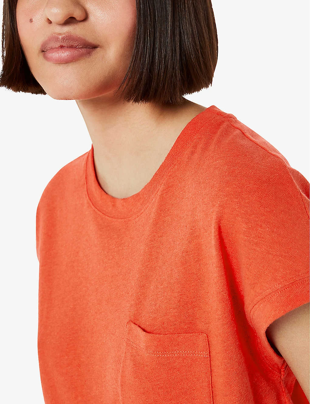 Whistles Ember Patch Pocket Linen And Cotton T-shirt 5 Whistles Ember Patch Pocket Linen And Cotton T-shirt - Image 5