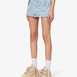 ERL Star-pattern Mid-rise Denim Mini Skirt -Outlet Pique Style Store R04165356 LIGHTBLUE ALT02