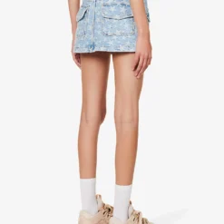 ERL Star-pattern Mid-rise Denim Mini Skirt -Outlet Pique Style Store R04165356 LIGHTBLUE ALT03